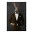 Rabbit smoking cigar wearing brown suit large wall art print