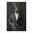 Rabbit smoking cigar wearing gray suit canvas wall art