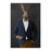 Rabbit smoking cigar wearing navy and orange suit large wall art print