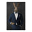 Rabbit smoking cigar wearing navy suit canvas wall art