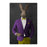 Rabbit smoking cigar wearing purple and yellow suit canvas wall art