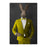 Rabbit smoking cigar wearing yellow suit canvas wall art