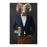 Ram Drinking Beer Wall Art - Navy and Orange Suit