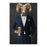 Ram Drinking Beer Wall Art - Navy Suit