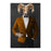 Ram Drinking Red Wine Wall Art - Orange and Black Suit