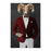 Ram Drinking Red Wine Wall Art - Red and White Suit