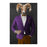 Ram Drinking Whiskey Wall Art - Purple and Orange Suit