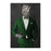 Rhinoceros Drinking Red Wine Wall Art - Green Suit