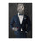 Rhinoceros Drinking Red Wine Wall Art - Navy Suit