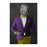 Rhinoceros Drinking Red Wine Wall Art - Purple and Yellow Suit