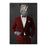 Rhinoceros Drinking Red Wine Wall Art - Red Suit