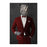 Rhinoceros Drinking Red Wine Wall Art - Red Suit