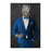 Rhinoceros Drinking Whiskey Wall Art - Blue Suit