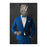 Rhinoceros Drinking Whiskey Wall Art - Blue Suit