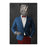 Rhinoceros Smoking Cigar Wall Art - Blue and Red Suit