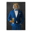 Tiger drinking beer wearing blue suit canvas wall art