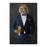 Tiger drinking beer wearing navy suit canvas wall art
