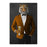 Tiger drinking beer wearing orange and black suit canvas wall art