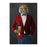 Tiger drinking beer wearing red and blue suit canvas wall art