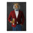 Tiger drinking beer wearing red and blue suit large wall art print