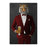 Tiger drinking beer wearing red suit canvas wall art