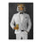 Tiger drinking beer wearing white suit canvas wall art