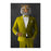 Tiger drinking martini wearing yellow suit large wall art print