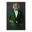 Tiger drinking red wine wearing green suit canvas wall art