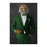 Tiger drinking red wine wearing green suit large wall art print