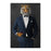 Tiger drinking red wine wearing navy suit canvas wall art