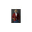Tiger drinking red wine wearing red and blue suit small wall art print