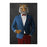 Tiger drinking whiskey wearing blue and red suit large wall art print