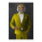 Tiger drinking whiskey wearing yellow suit large wall art print