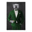 White Bulldog Drinking Whiskey Wall Art - Green Suit