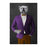 White Bulldog Drinking Whiskey Wall Art - Purple and Orange Suit