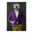 White Bulldog Drinking Whiskey Wall Art - Purple and Yellow Suit