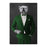 White Bulldog Smoking Cigar Wall Art - Green Suit