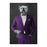 White Bulldog Smoking Cigar Wall Art - Purple Suit