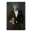 Wolf drinking beer wearing brown suit canvas wall art