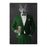 Wolf drinking beer wearing green suit canvas wall art