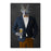 Wolf drinking beer wearing navy and orange suit canvas wall art