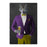 Wolf drinking beer wearing purple and yellow suit canvas wall art