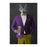 Wolf drinking beer wearing purple and yellow suit large wall art print