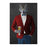 Wolf drinking beer wearing red and blue suit large wall art print