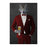 Wolf drinking beer wearing red suit large wall art print