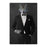 Wolf drinking martini wearing black suit canvas wall art