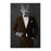 Wolf drinking martini wearing brown suit canvas wall art