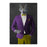 Wolf drinking martini wearing purple and yellow suit canvas wall art