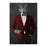 Wolf drinking martini wearing red and black suit canvas wall art