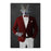 Wolf drinking martini wearing red and white suit canvas wall art